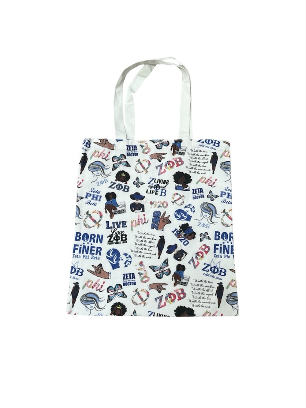 Zeta Phi Beta sorority tote bag